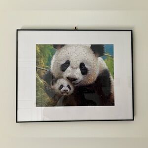 Framed Jigsaw Puzzle, Mother Panda and Her Cub, 14x11